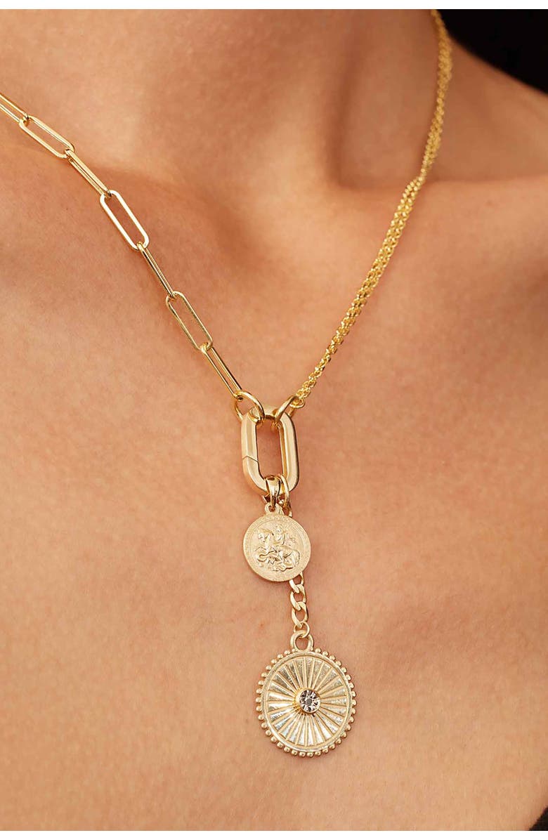 Oradina 14K Yellow Gold Rimini Venice Mixed Link Split Chain, Alternate, color, Yellow Gold