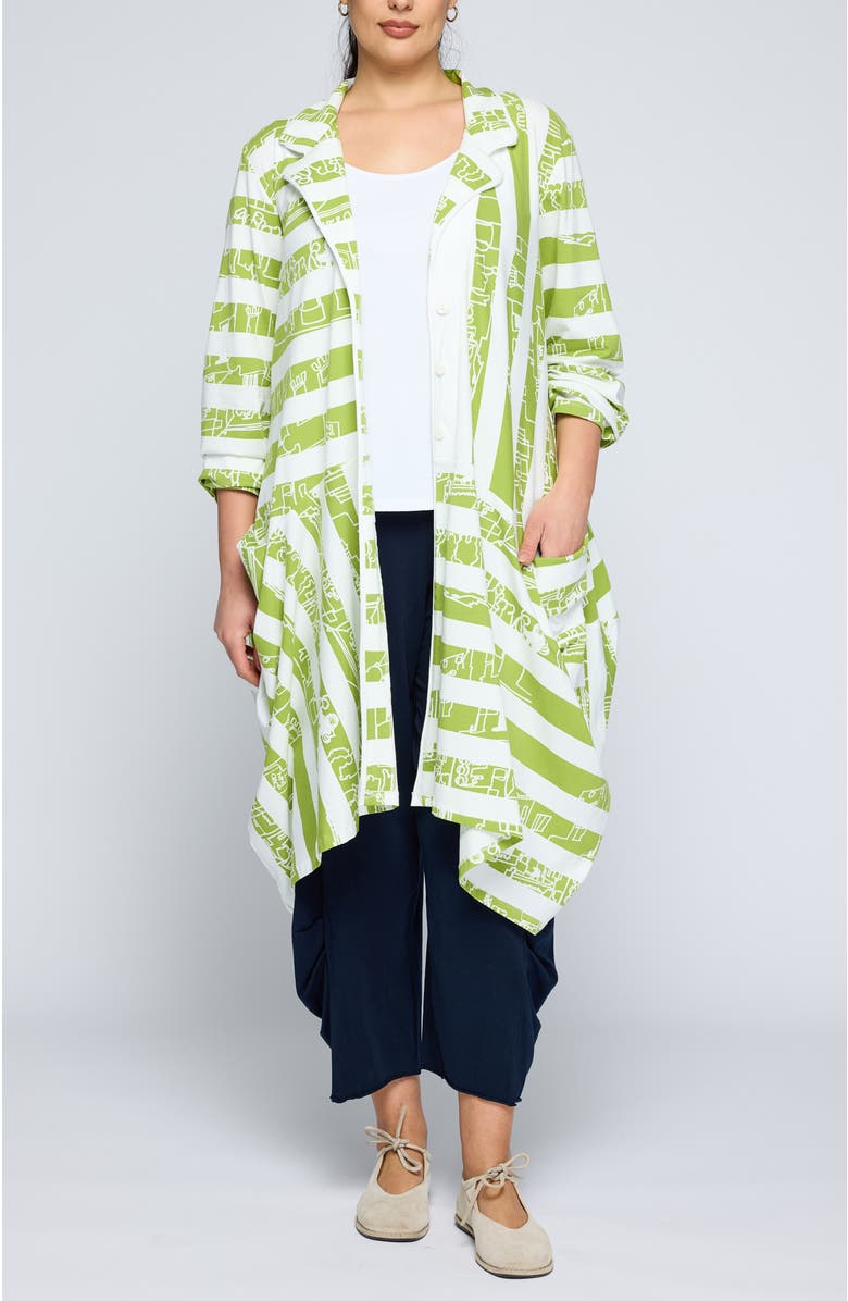 LUUKAA Vespera Striped Voluminous Jacket, Alternate, color, Lime