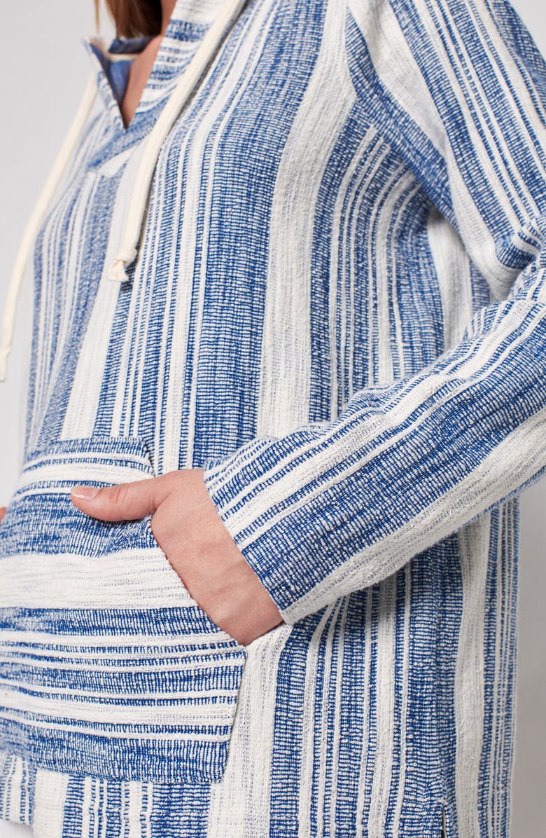 Faherty Islet Stripe Poncho Hoodie, Alternate, color,
