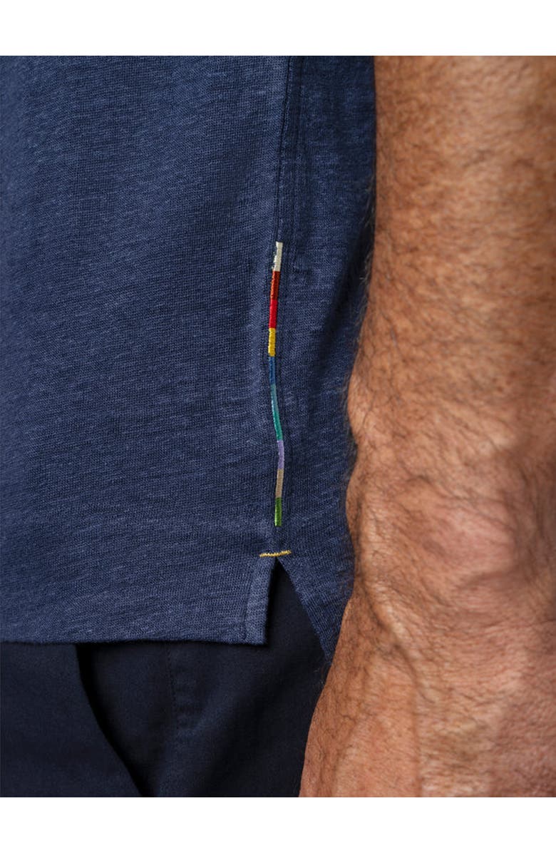 Robert Talbott Taylor Linen Jersey Polo, Alternate, color, Navy