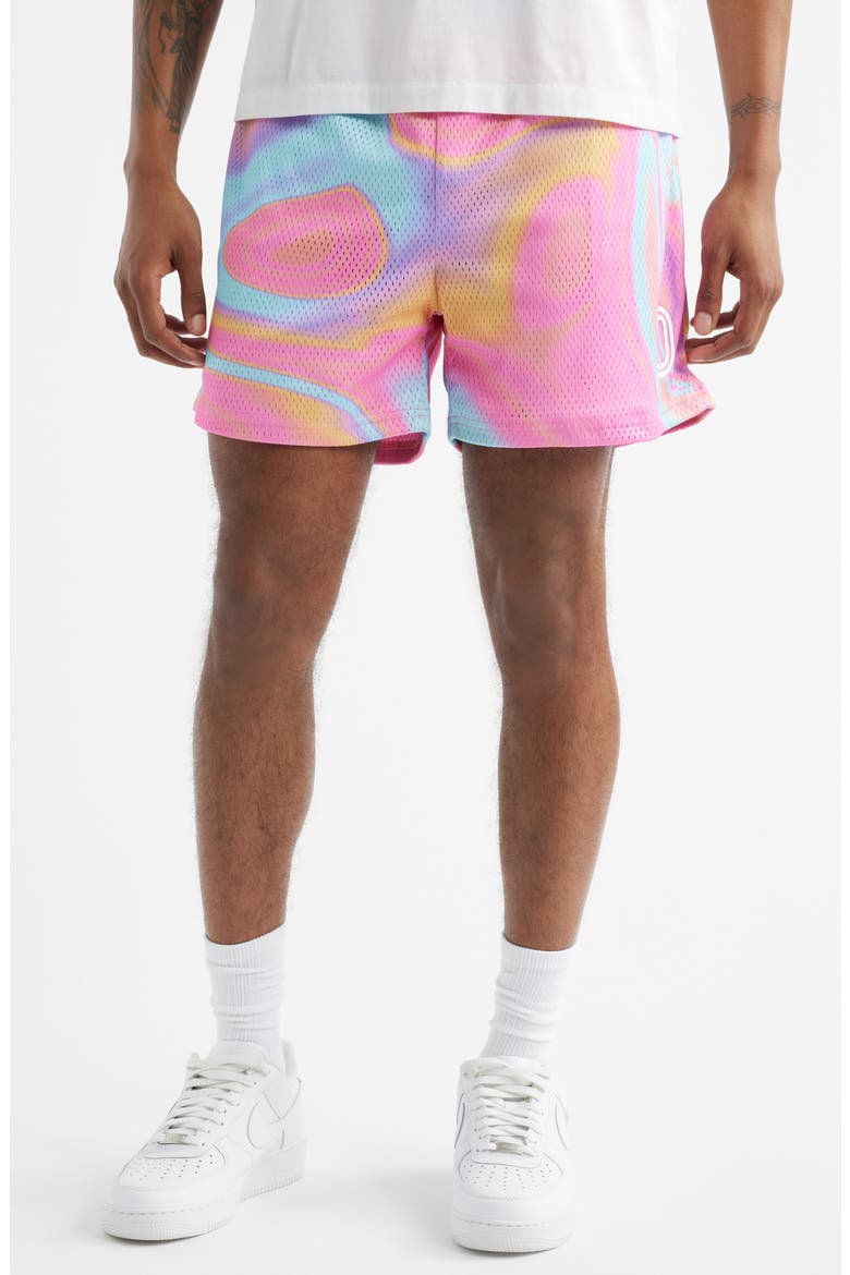 Splash Mesh Shorts, Main, color, PINK
