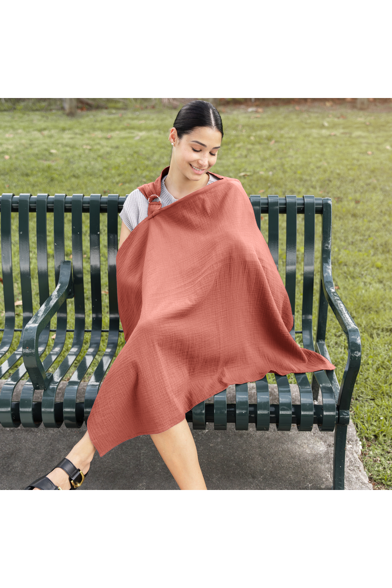 Muslin Nursing Cover, 100% Cotton - 1 Pack, Alternate, color, Dusty Rose