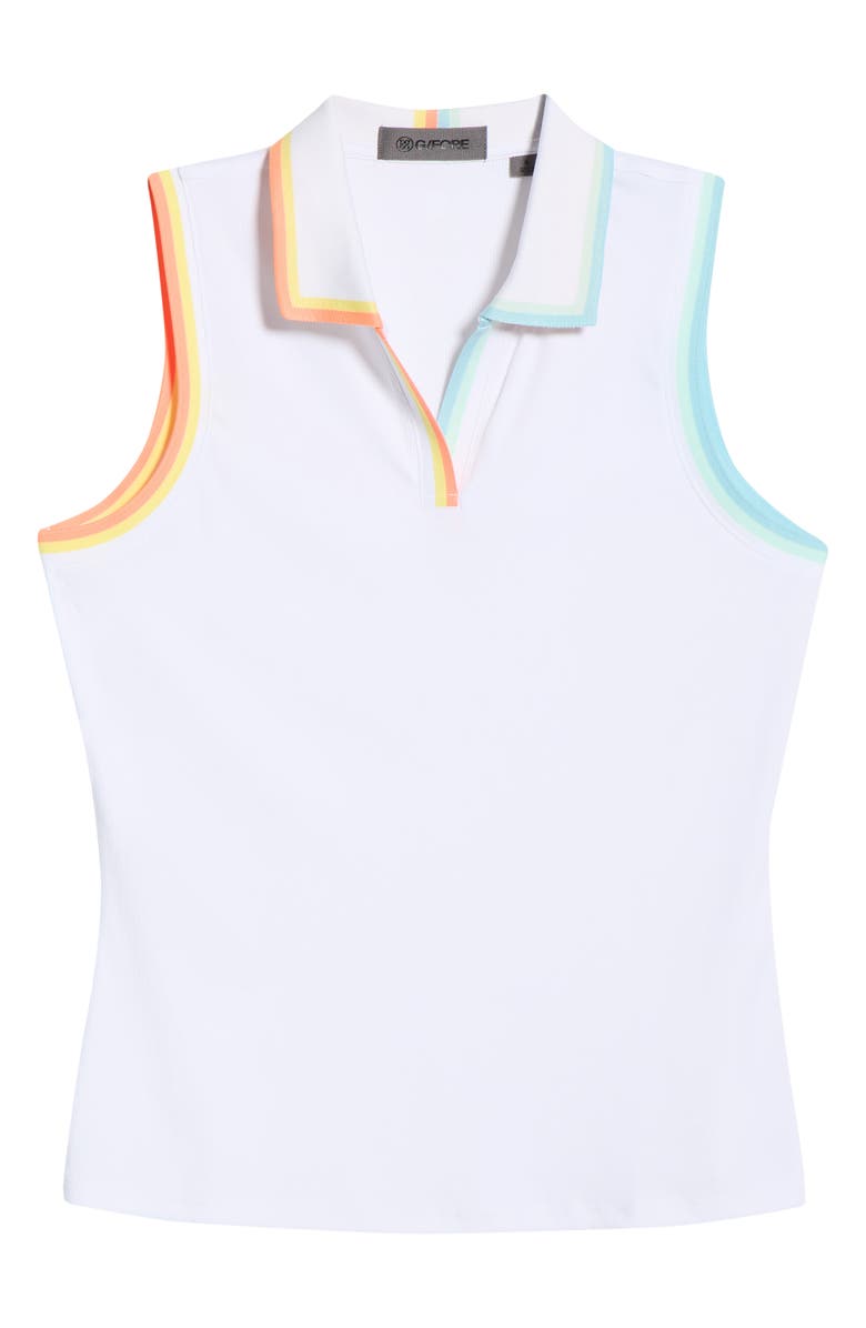G/FORE Johnny Collar Tech Sleeveless Polo, Alternate, color, Snow / Cenote