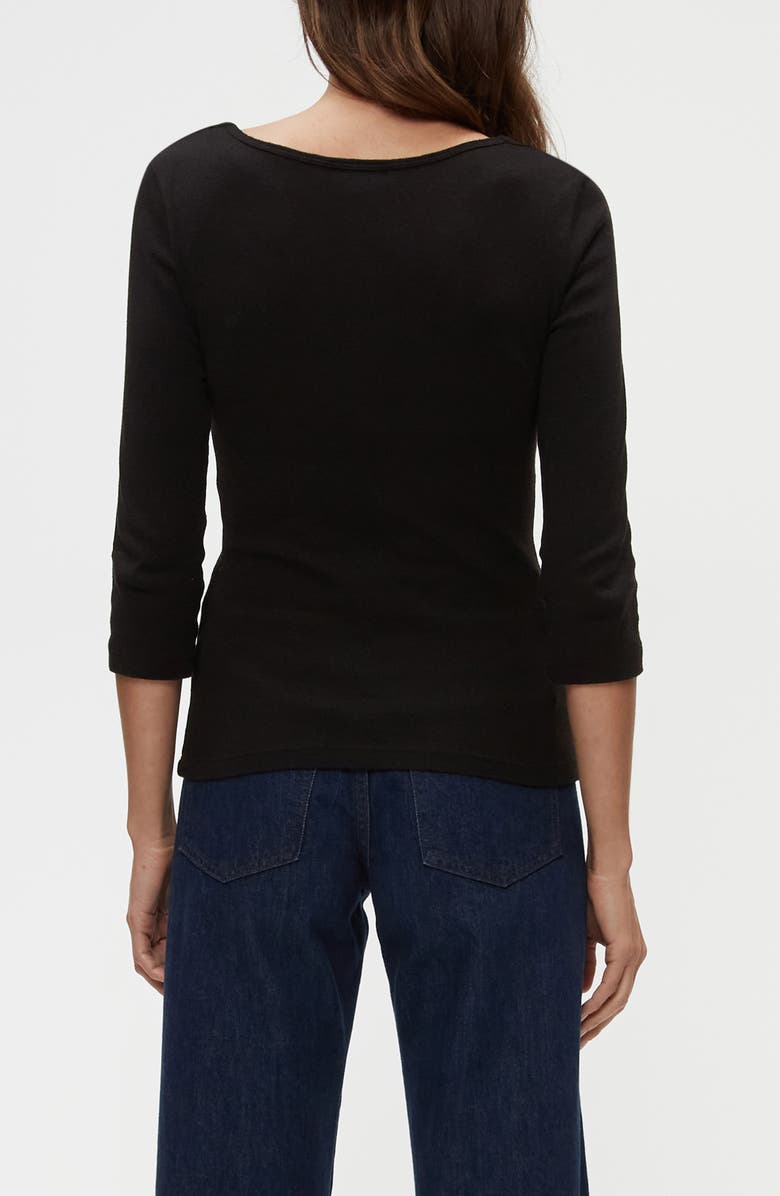 Michael Stars Angelina Three Quarter Sleeve T-Shirt, Alternate, color, Black