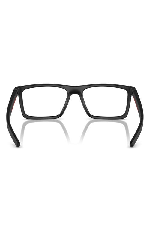 Prada Linea Rossa 56mm Rectangular Optical Frames In Matte Black