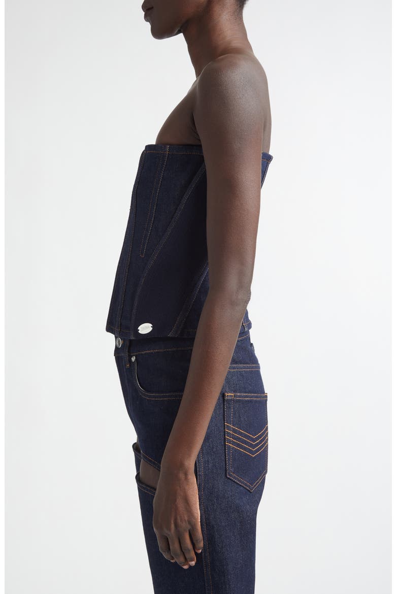 Denim Corset Top, Alternate, color, INDIGO