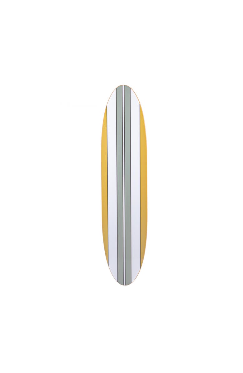 Storied Home 65.5 Inches Reclaimed Wood Striped Surfboard Wall Décor, Multicolor, Alternate, color, Grey
