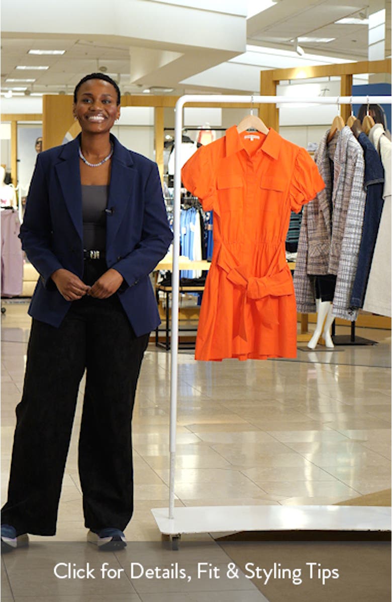 Nicky Stretch Cotton Mini Shirtdress, sales video thumbnail