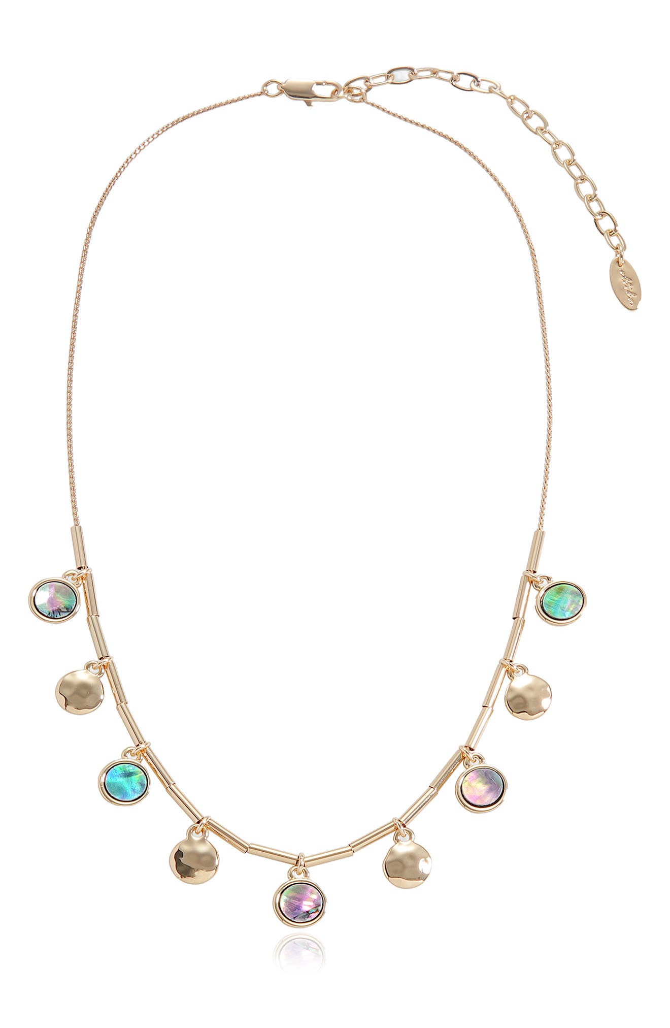 Abalone Disc Charm Frontal Necklace