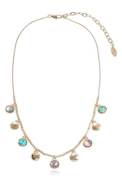 Abalone Disc Charm Frontal Necklace
