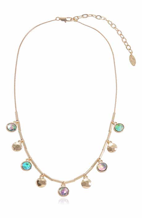 Abalone Disc Charm Frontal Necklace