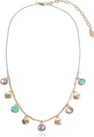Ettika Abalone Disc Charm Frontal Necklace