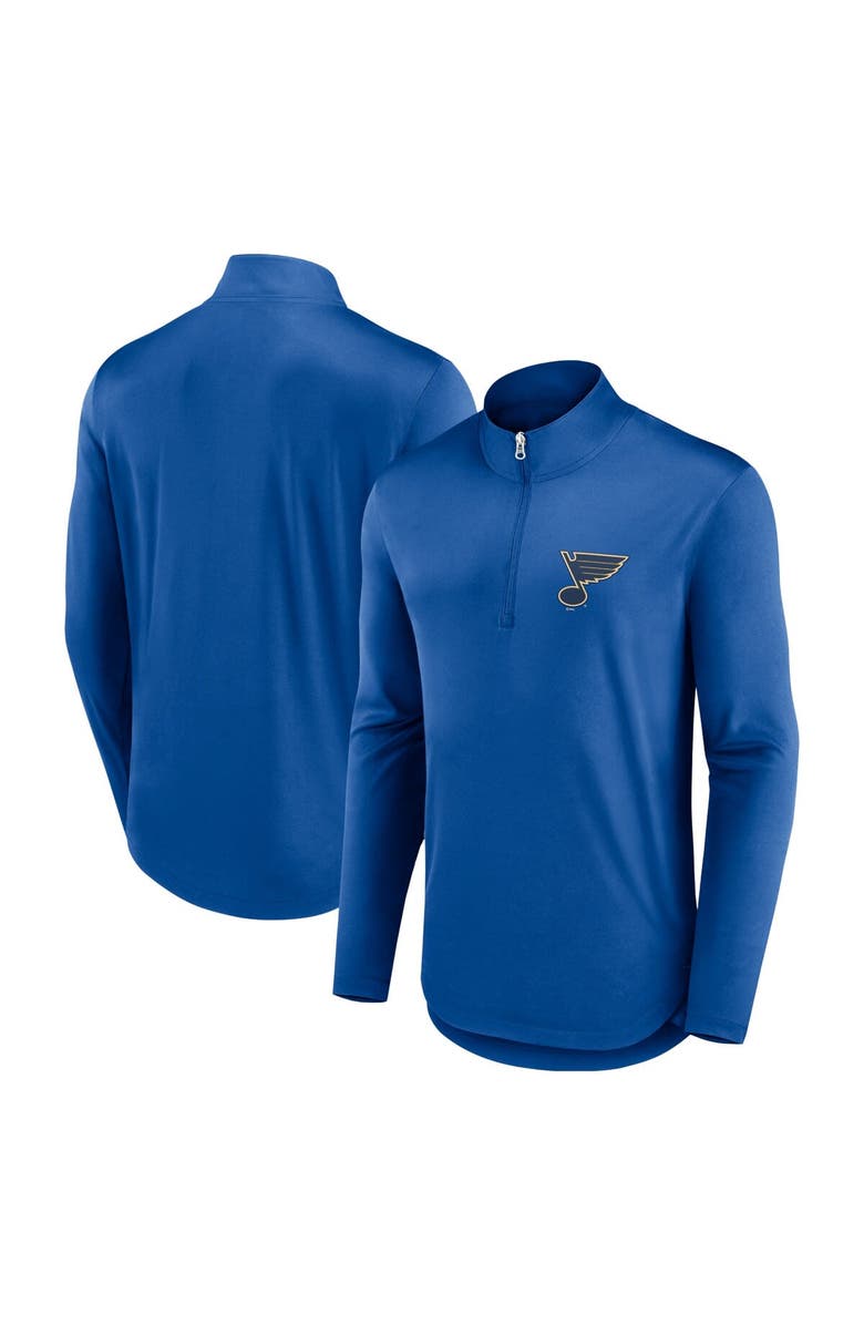 FANATICS Men's Fanatics Branded Blue St. Louis Blues Mock Neck Quarter-Zip Top, Alternate, color, 