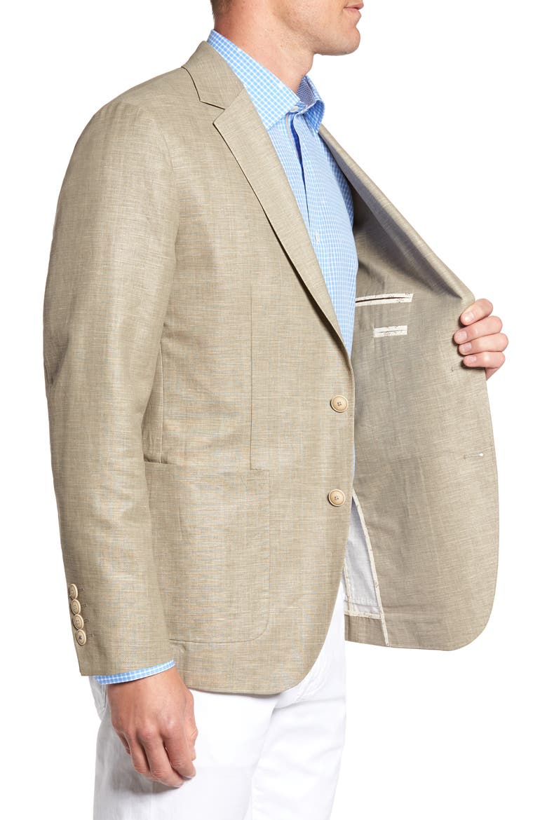 Cotton & Linen Blazer, Alternate, color, KHAKI