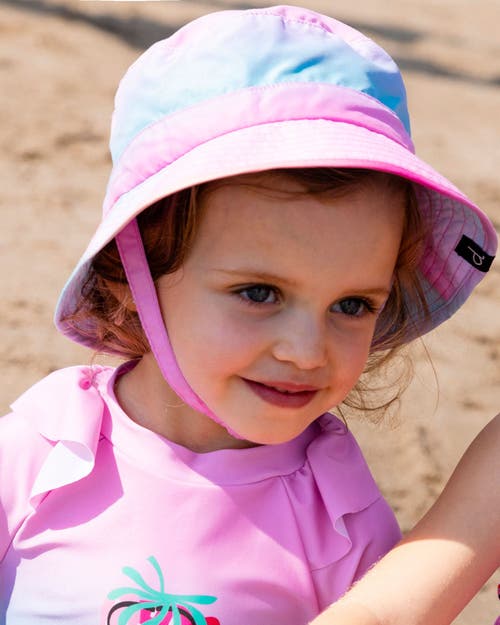 Deux Par Deux Baby Girl's Printed Beach Sun Hat Pink, Orange, And Turquoise In Pink, Orange, And Turquoise
