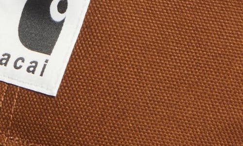 Sacai Carhartt Wip Duck Canvas Baseball Cap In Brown