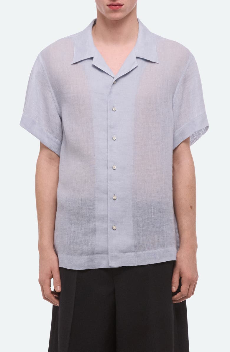 Helmut Lang Relaxed Linen Camp Shirt, Main, color, Pacific