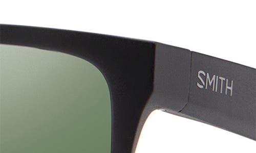 Smith Headliner 55mm Polarized Rectangle Sunglasses In Matte Black/gray Green