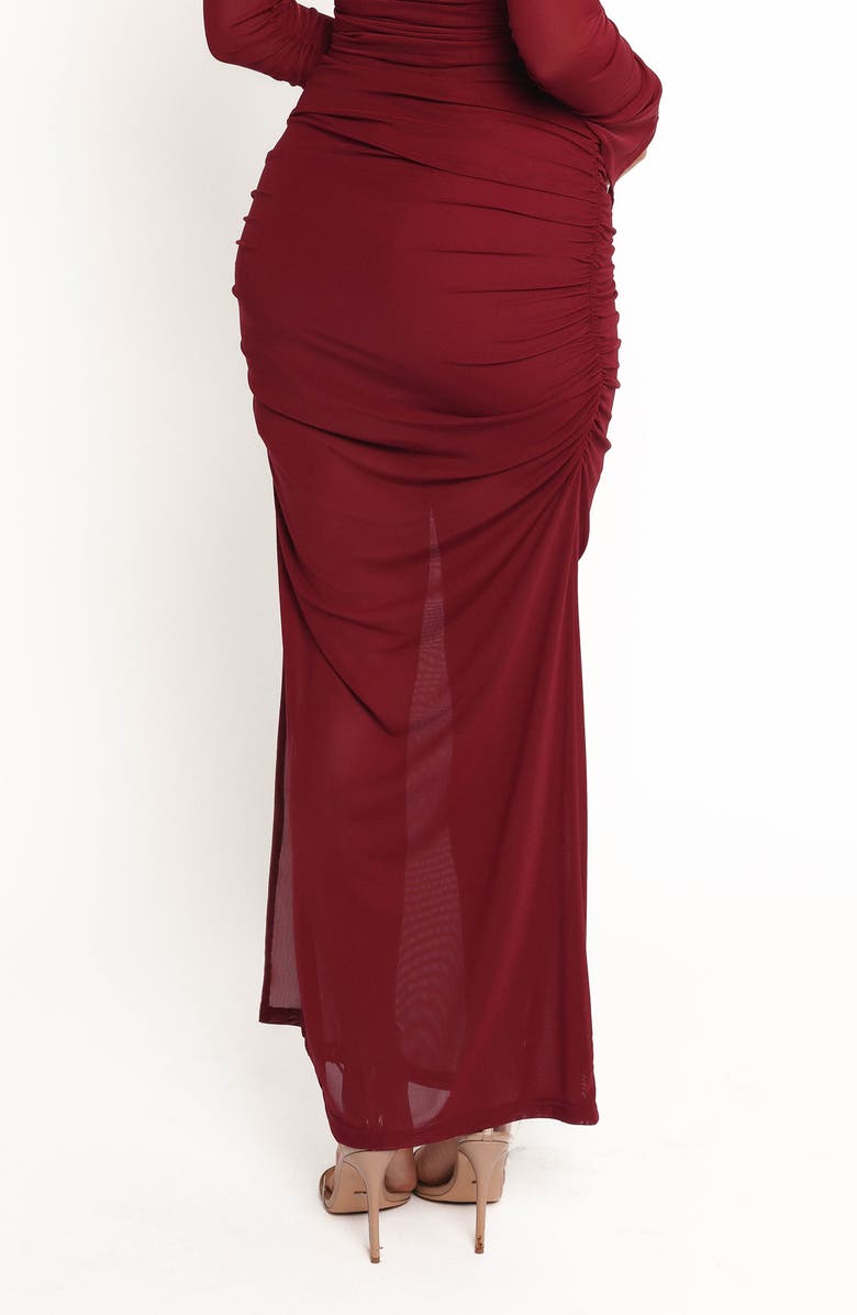 Petal & Pup Solai Ruched Maxi Skirt, Alternate, color, Berry