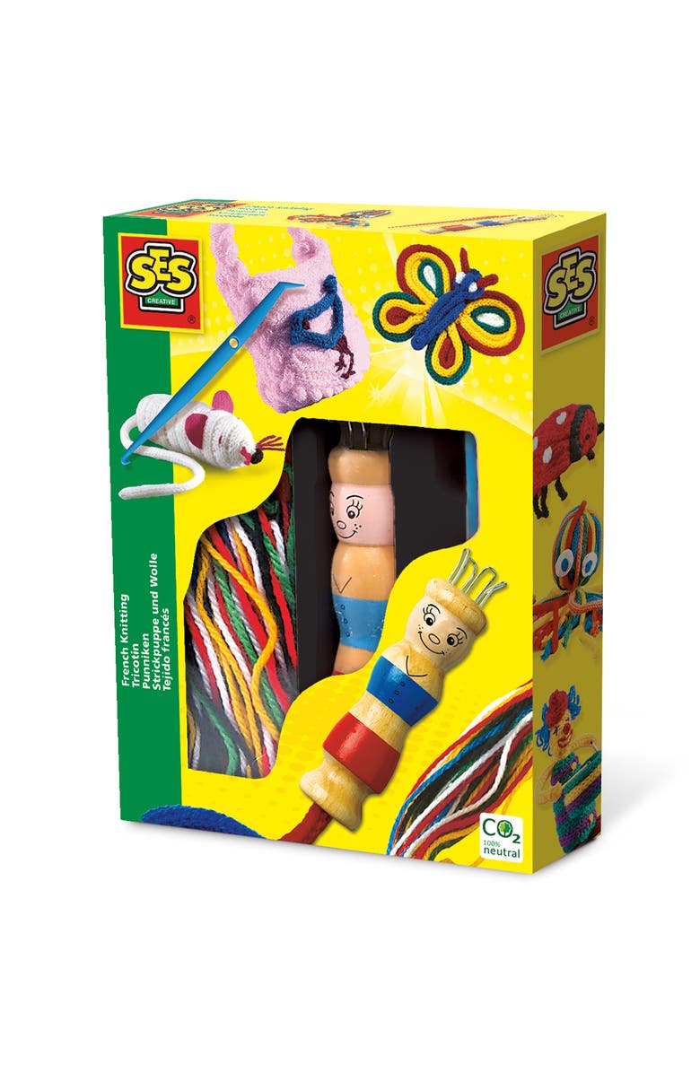 SES Creative French Knitting Kit Learn To Knit For Kids, Ages 5+, Main, color, Multicolored