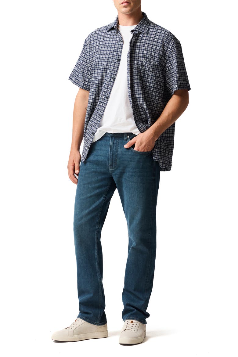 Kurow Straight Leg Jeans, Alternate, color, MID BLUE (LONG LEG)
