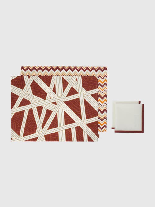 MISSONI MISSONI HOME SET OF TWO NASTRI AND ICON PLACEMATS + TWO NAPKINS 