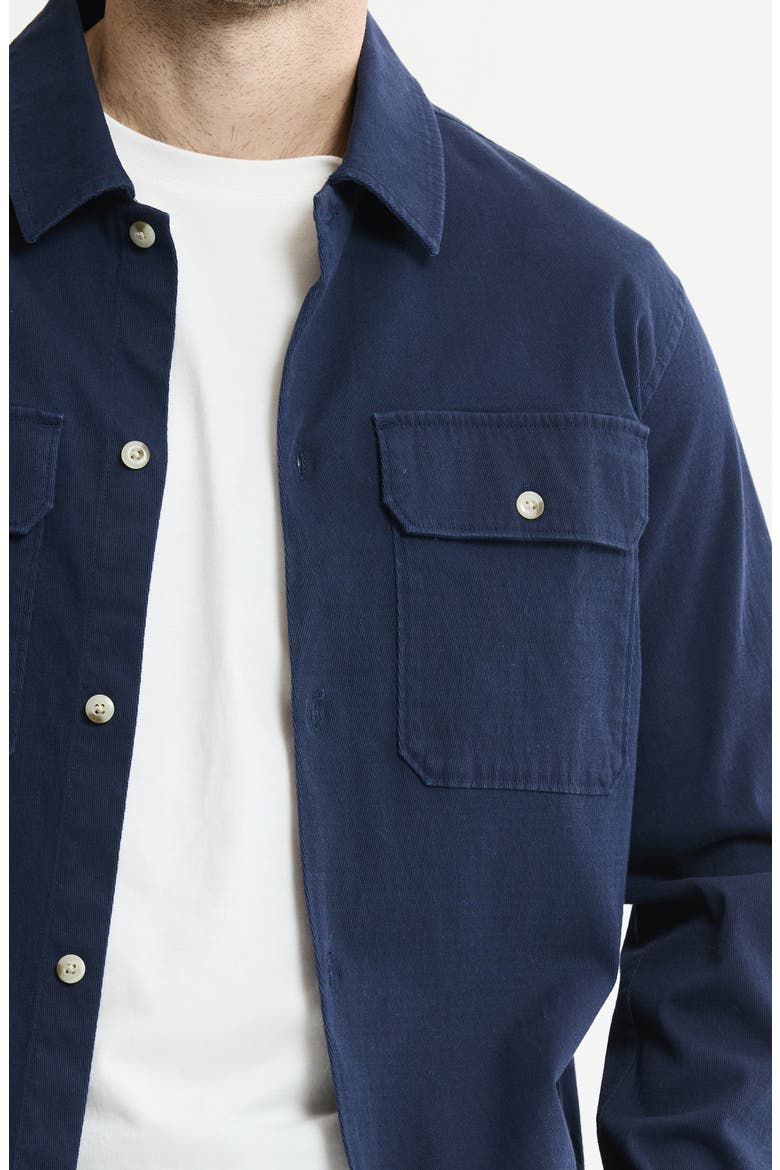 Cotton & Silk Stretch Overshirt, Alternate, color, NAVY