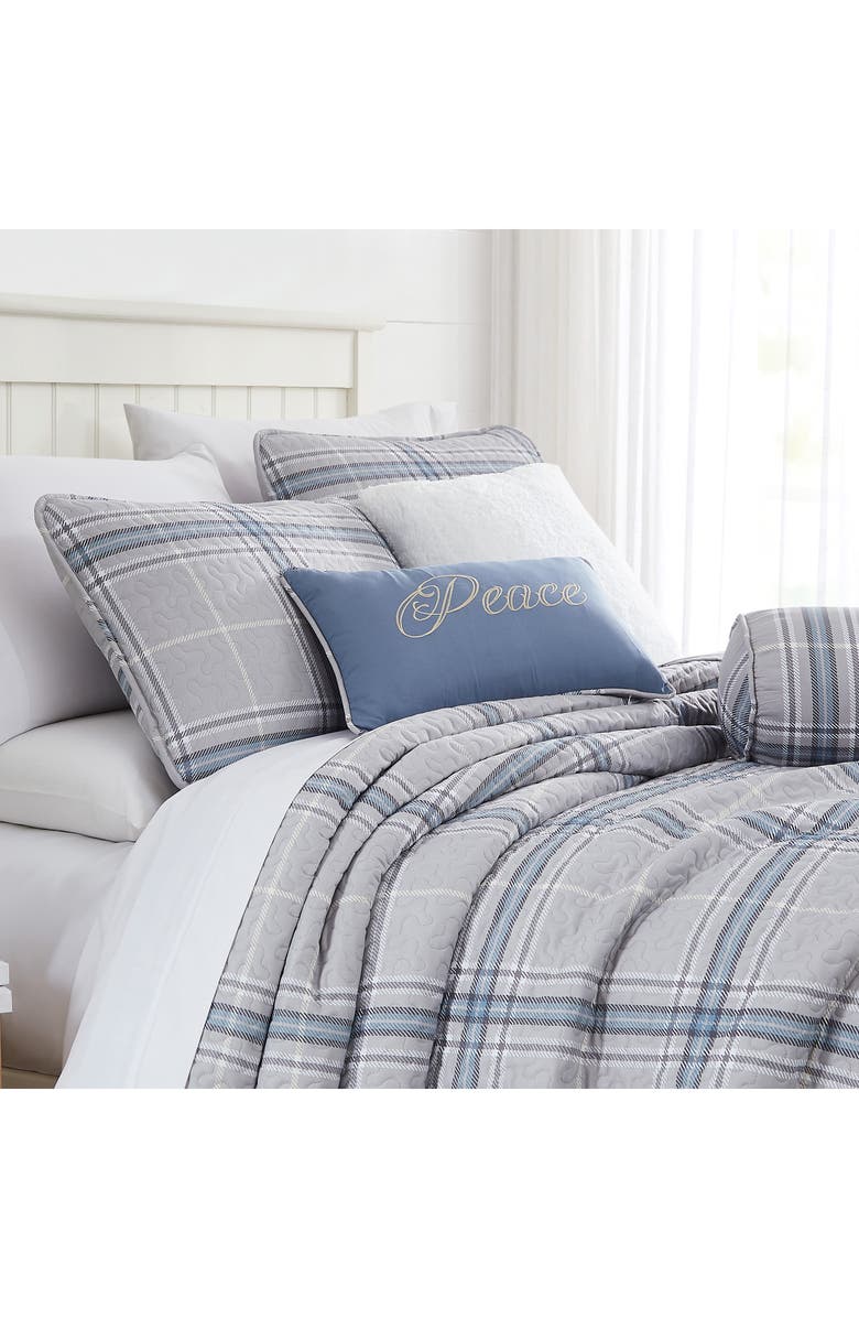 SOUTHSHORE FINE LINENS Vilano Plaid Quilt Bedding Set, Alternate, color, Grey