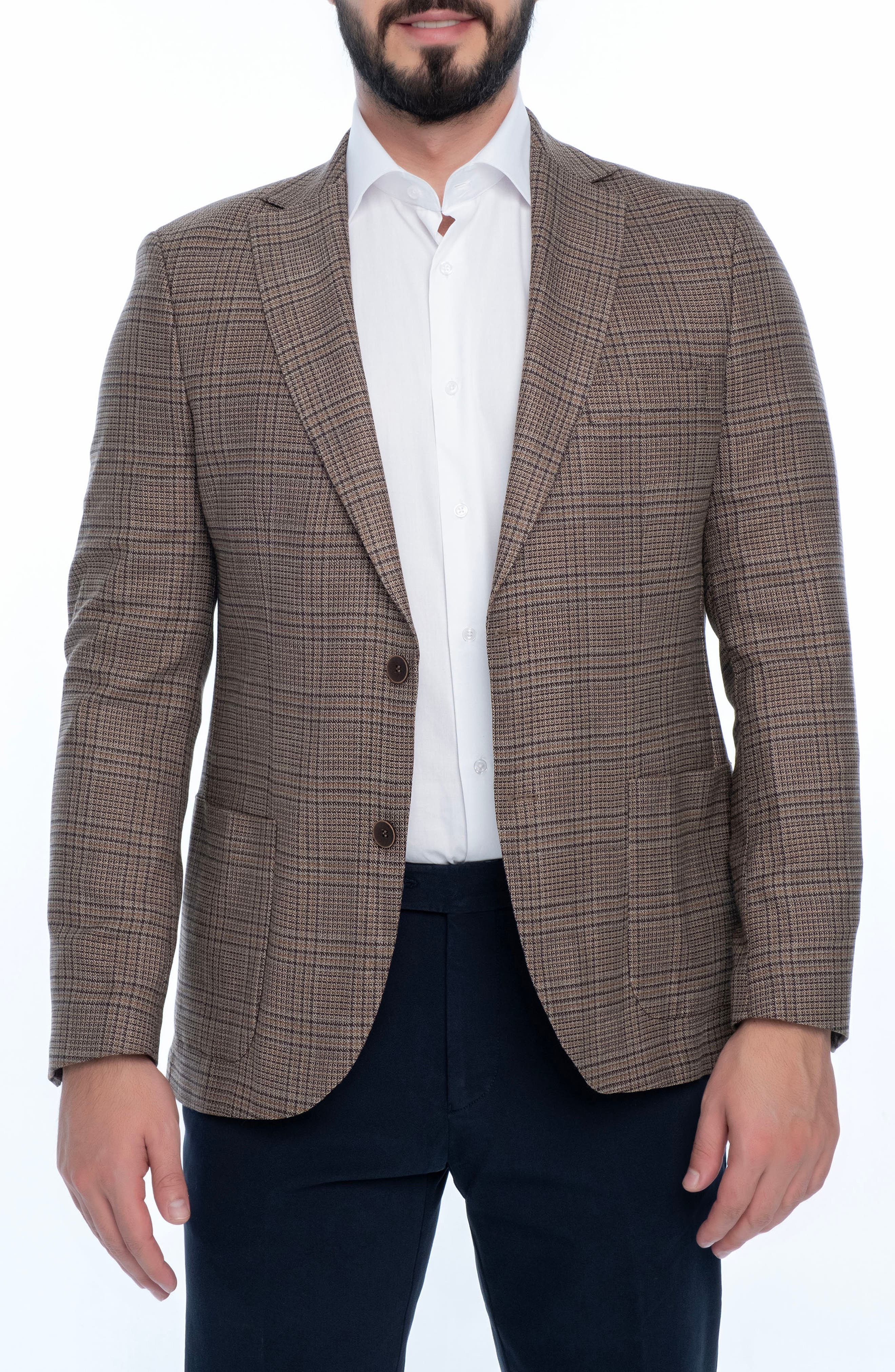 VELLAPAIS Plaid Sport Coat