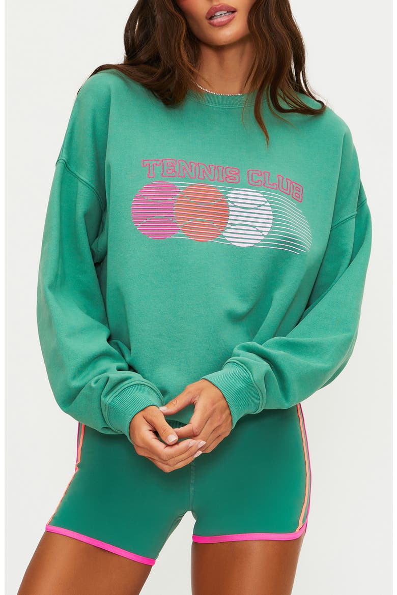Devyn Oversized Graphic Sweatshirt, Main, color, RALLY GREEN COLORBLOCK