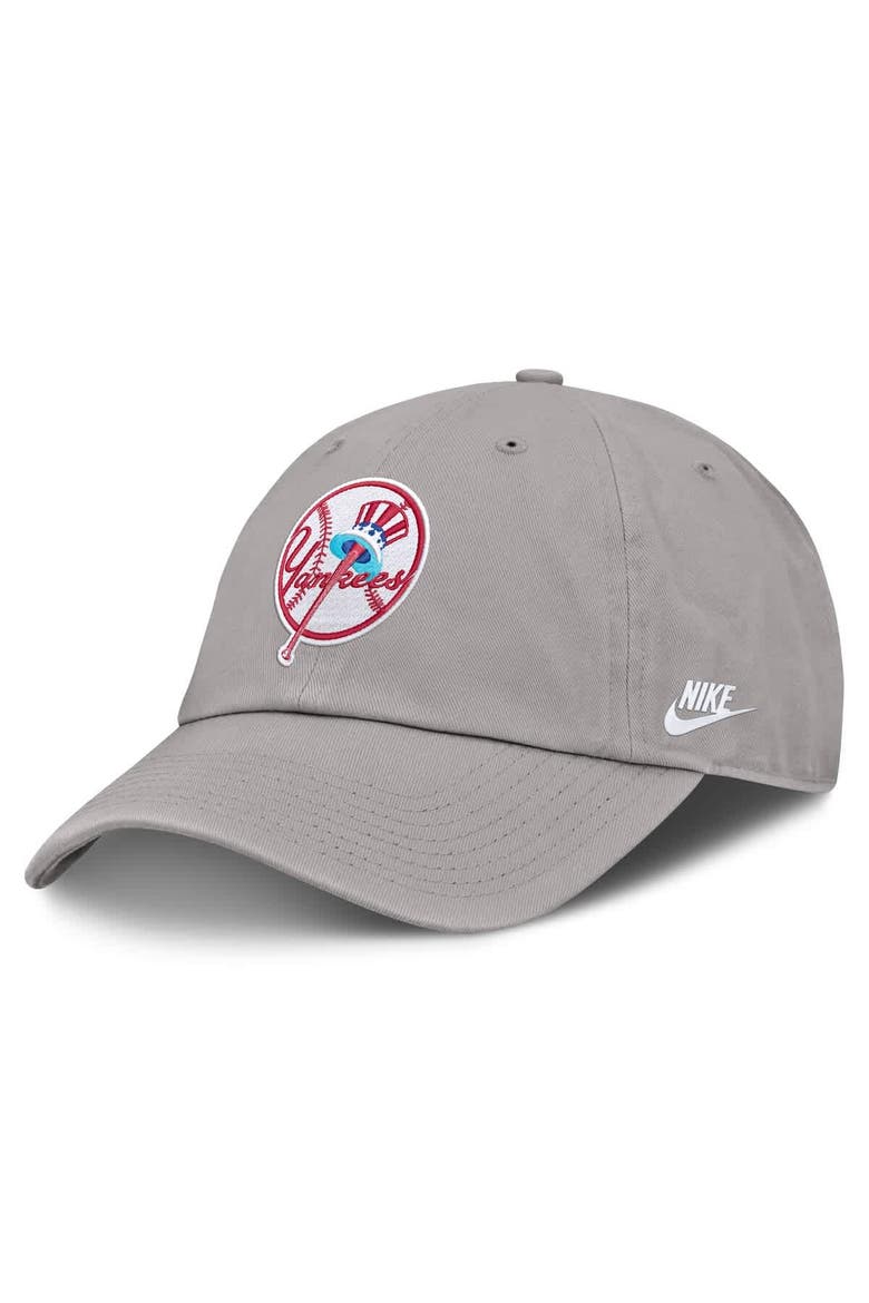 Men's Nike Gray New York Yankees Cooperstown Collection Club Adjustable Hat, Main, color, Gray