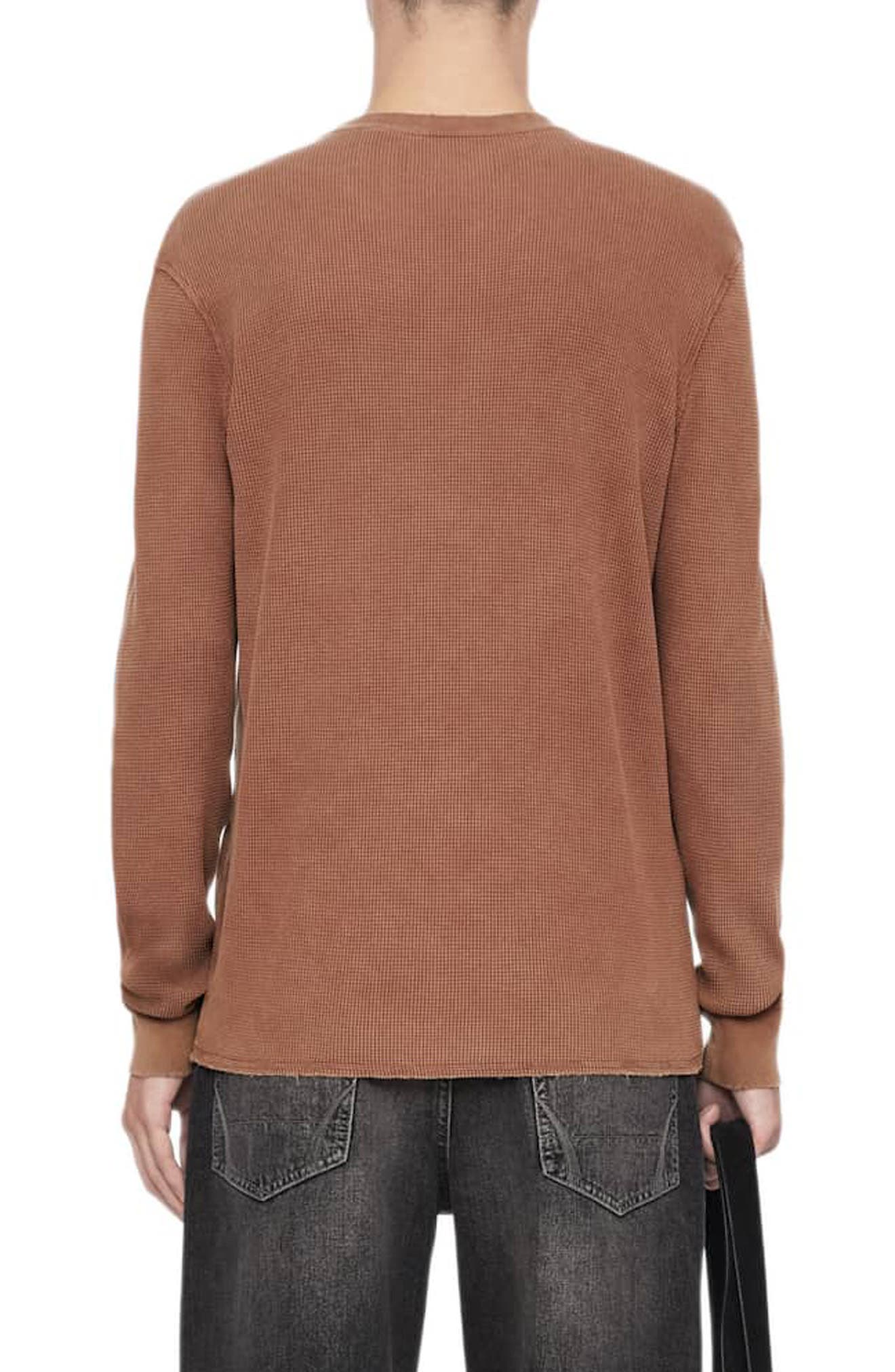 AllSaints Raine Waffle Knit Long Sleeve T-Shirt (Men) | Nordstrom
