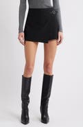 Open Edit Tailored Faux Wrap Mini Skort