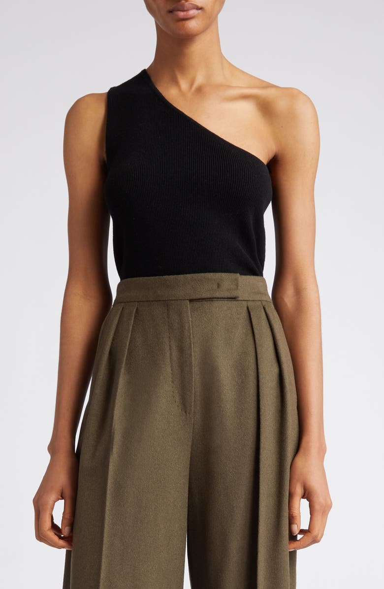 Max Mara Vetro One-Shoulder Rib Wool & Cashmere Tank, Main, color, 