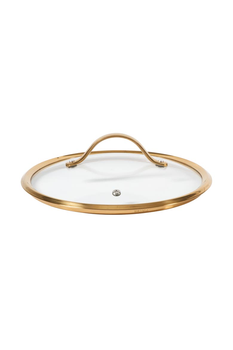 6 Quart Heavy Duty Aluminum Premium PFA Free Ceramic Nonstick Dutch Oven Pot with Lid, Alternate, color, Linen White with Gold Handle