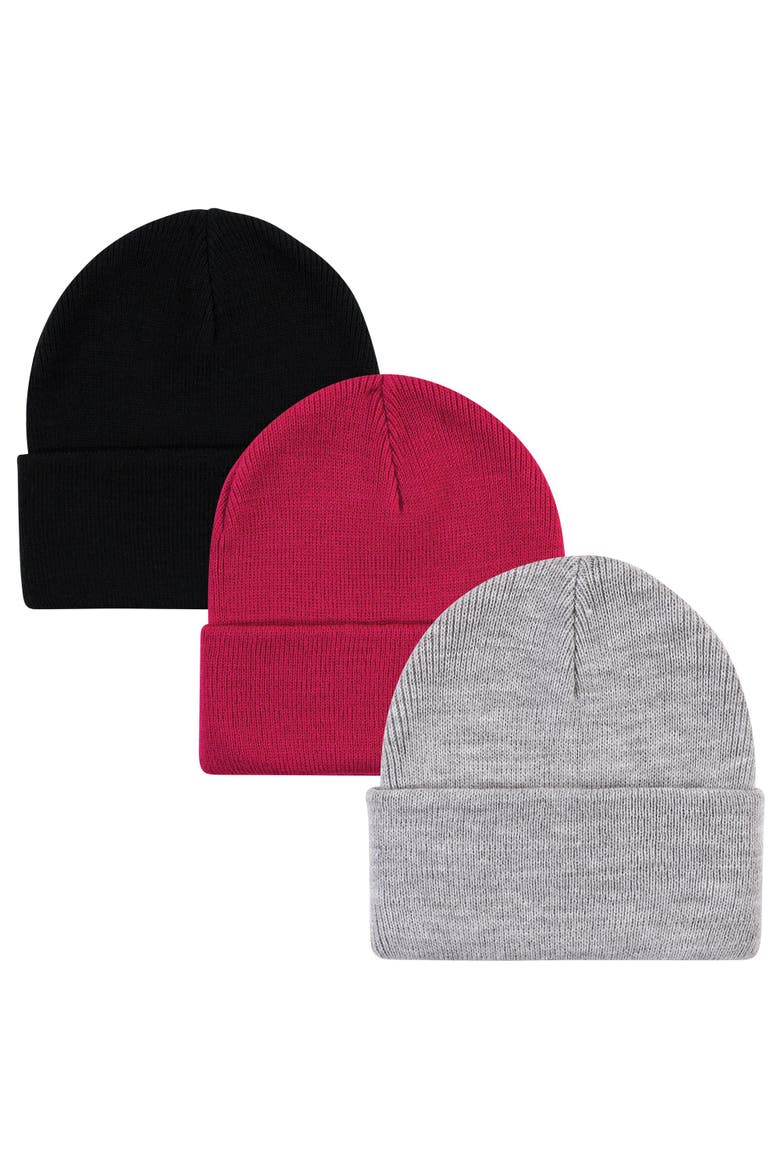 Knit Caps and Cuffed Beanies, Main, color, Dark Pink