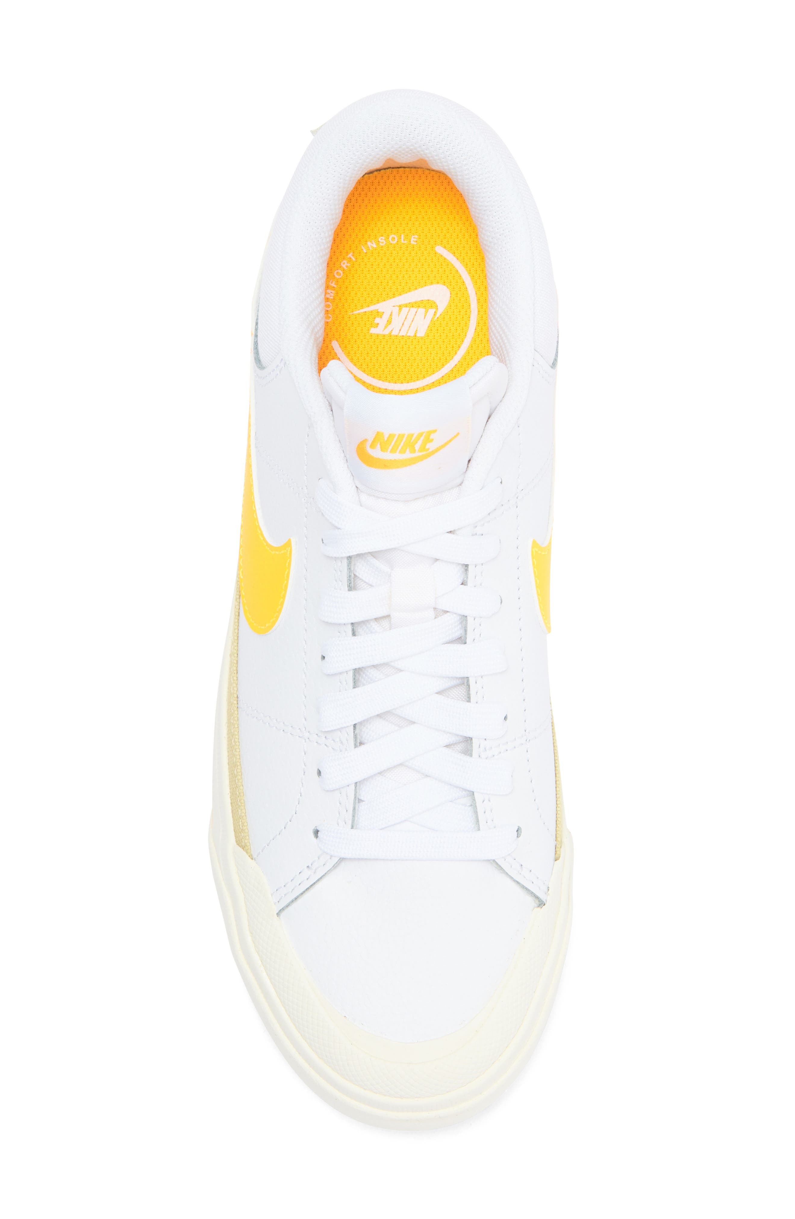 Nike Court Legacy Lift Platform Sneaker, Alternate, color, White/ Orange/ Gold