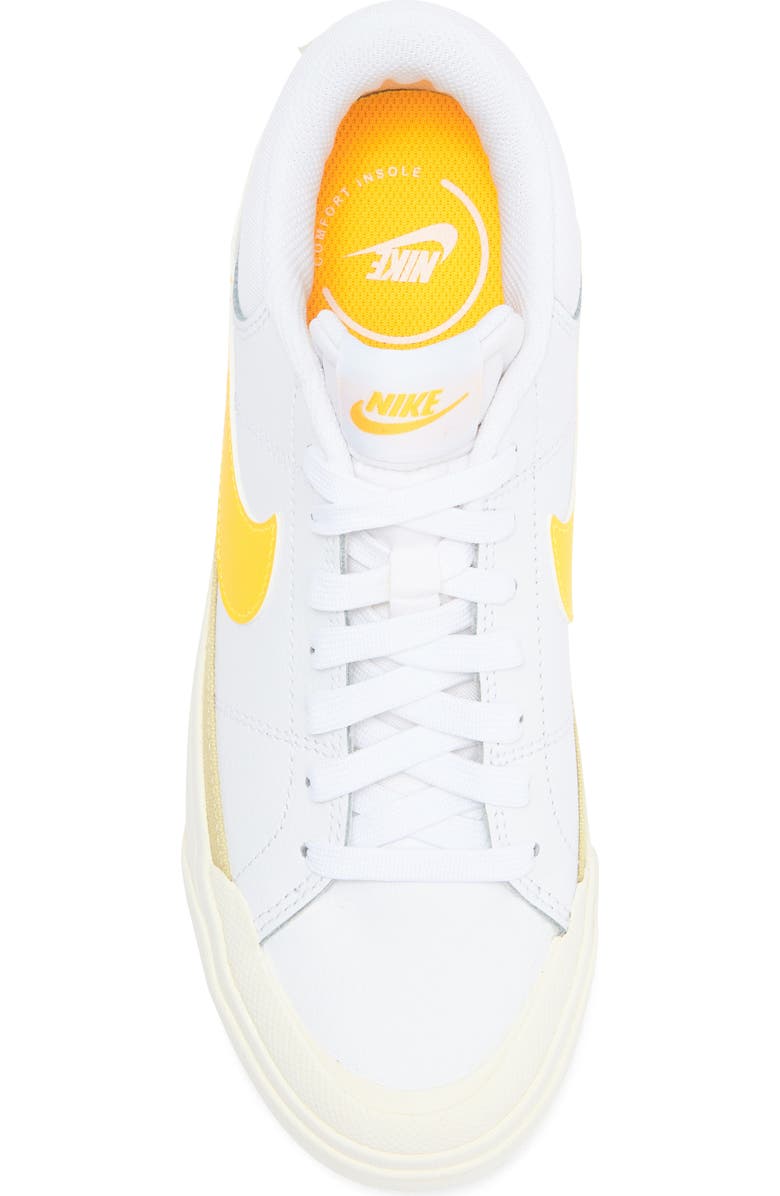 Nike Court Legacy Lift Platform Sneaker, Alternate, color, White/ Orange/ Gold