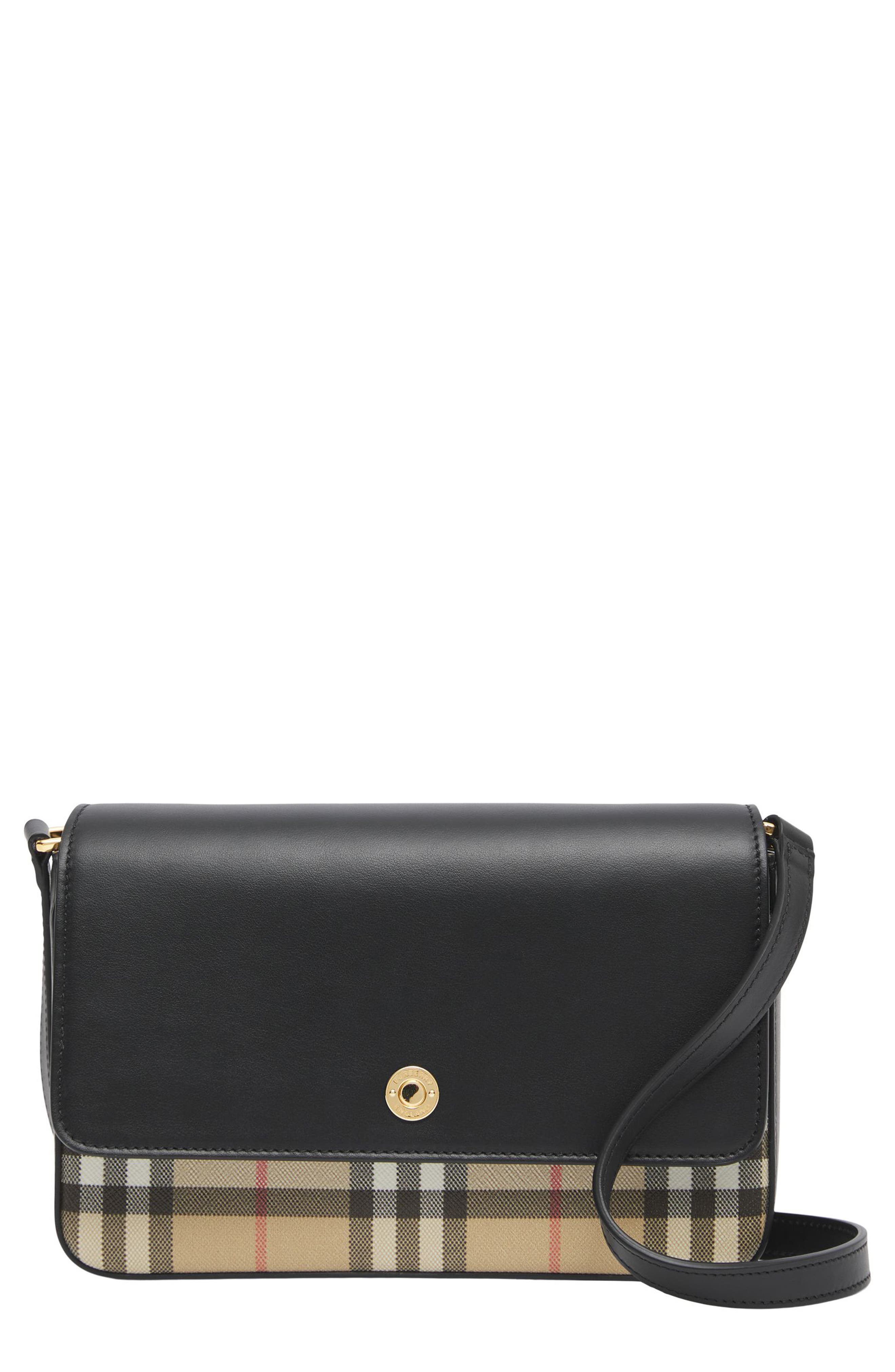 Burberry New Hampshire Canvas & Calfskin Crossbody Bag, Main, color, 