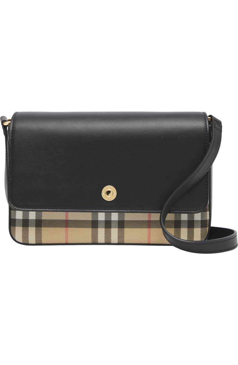 Burberry New Hampshire Canvas & Calfskin Crossbody Bag, Main, color,