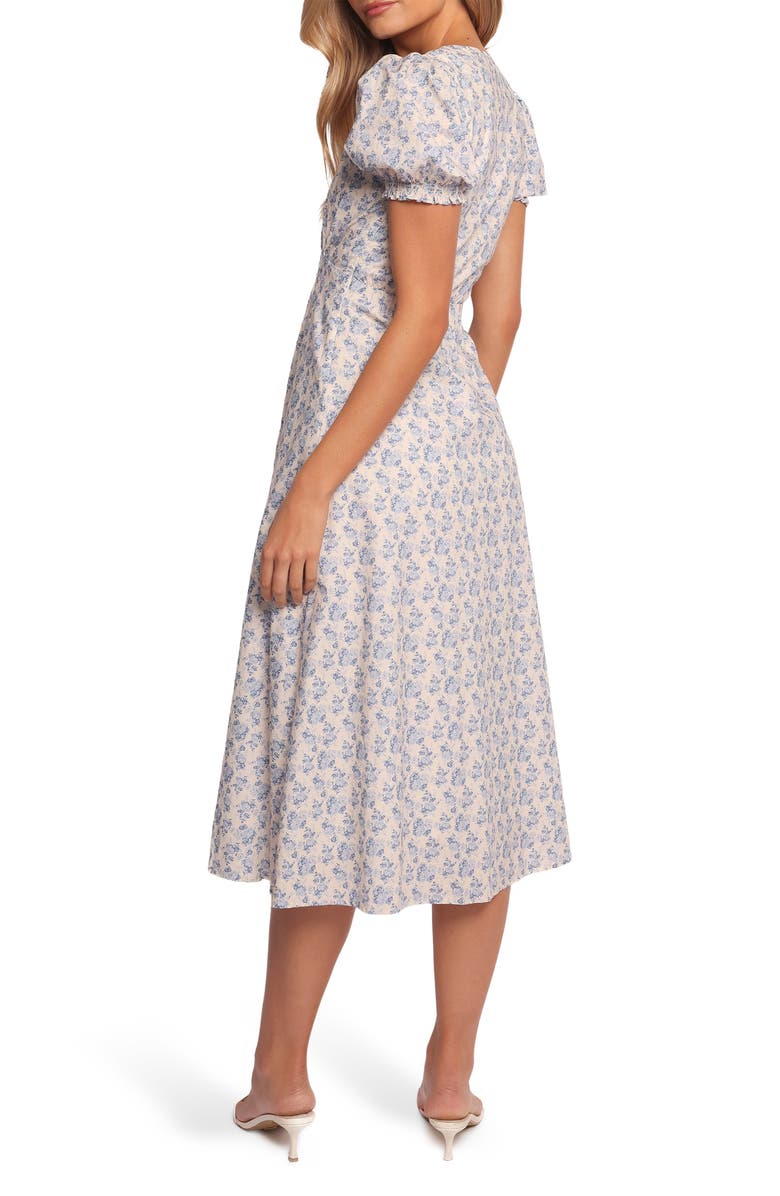 Petal & Pup Logen Floral Puff Sleeve Cotton Midi Dress, Alternate, color, Parisian Bloom