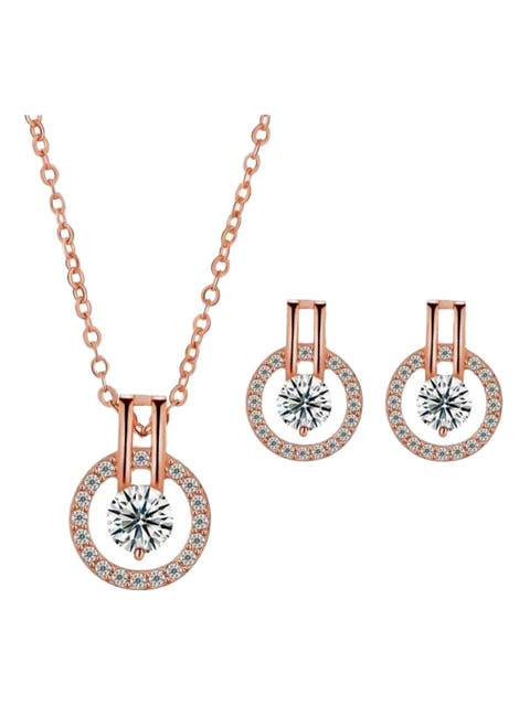 Cubic Zirconia Necklace and Earring Set
