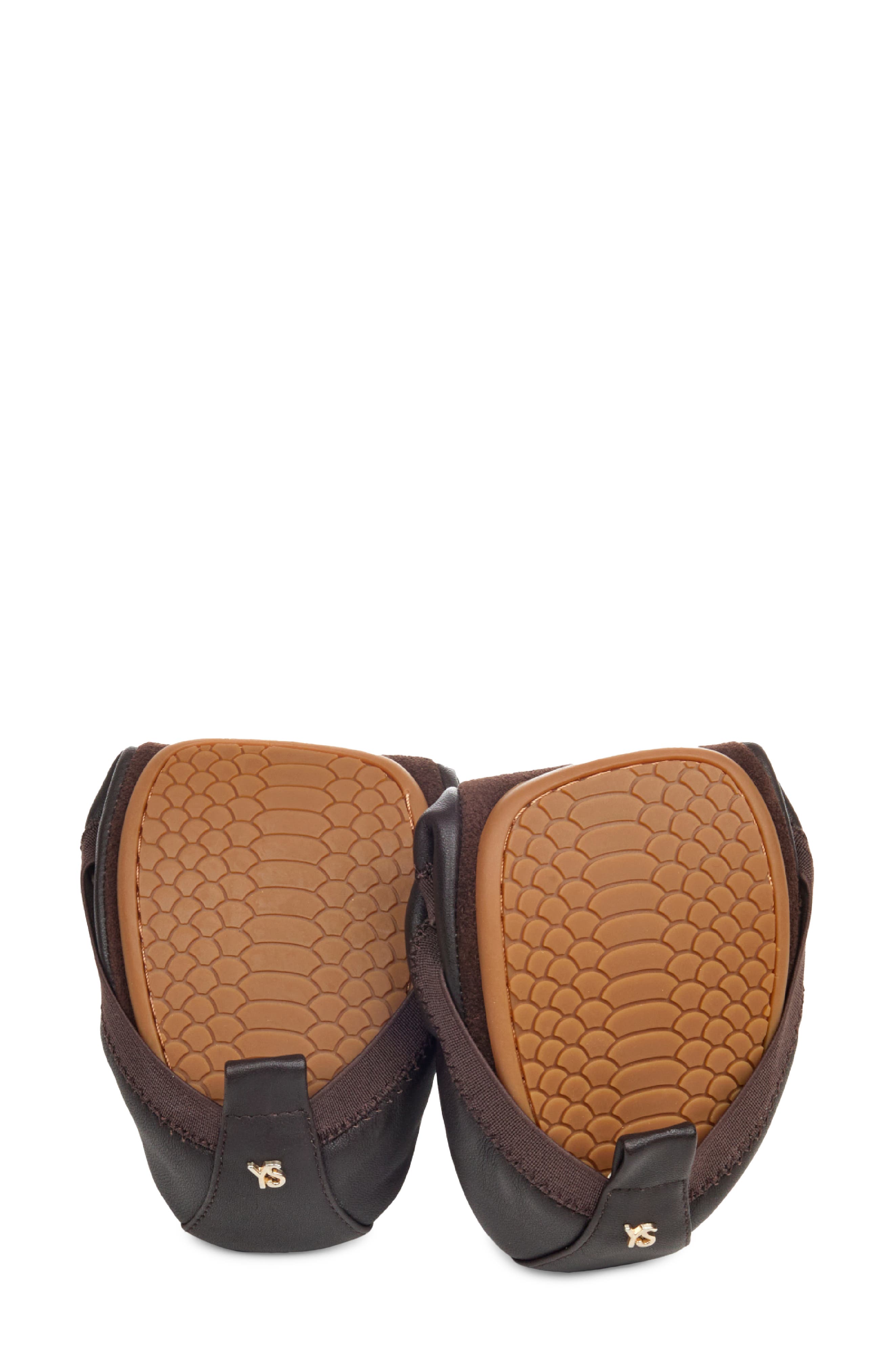Yosi Samra Samara Foldable Ballet Flat, Alternate, color, Ground Coffee Leather