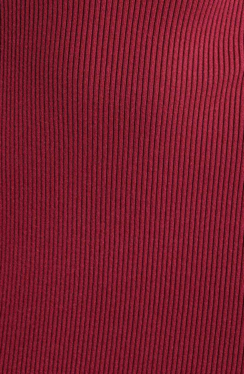 Petal & Pup Lindsey Off the Shoulder Long Sleeve Rib Dress, Alternate, color, Dark Red