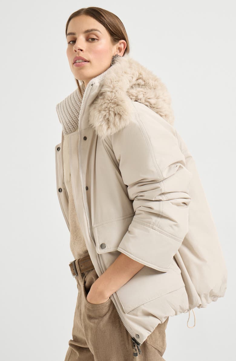 Brunello Cucinelli Water-resistant down parka, Alternate, color, Light Grey