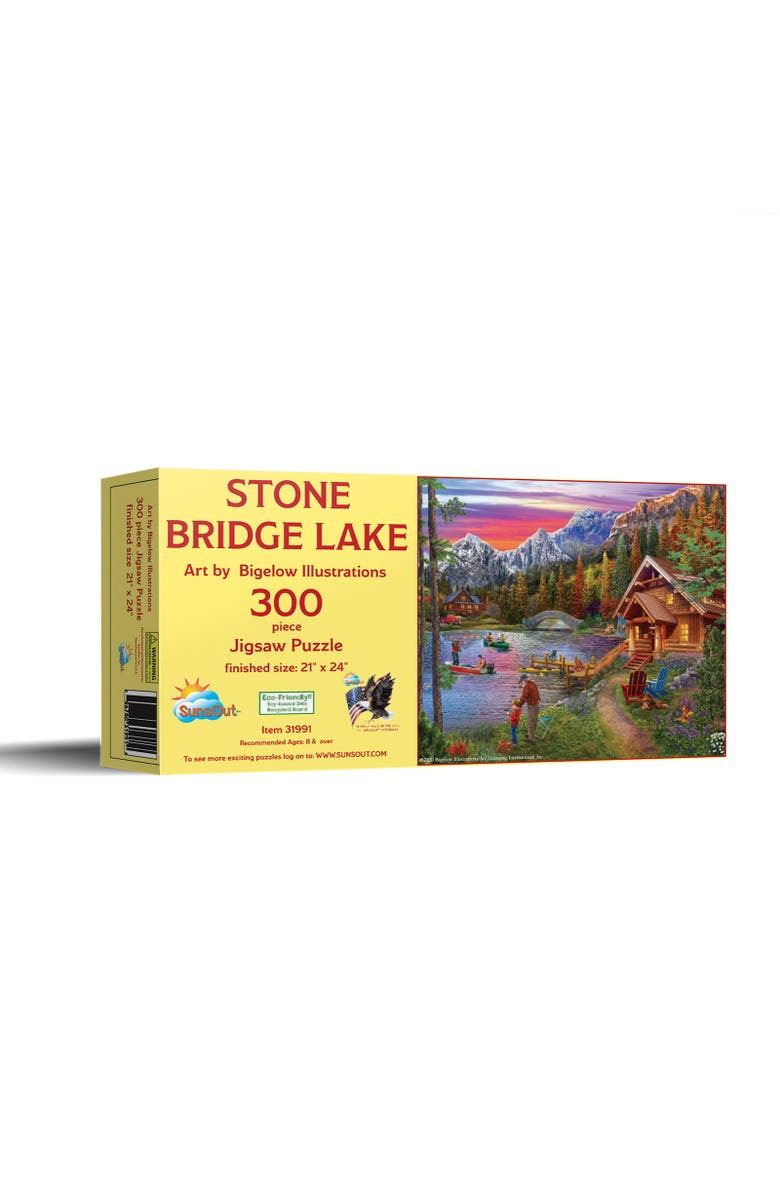 Sunsout Stone Bridge Lake 300 piece Jigsaw Puzzle for Adults, Main, color, Multicolor