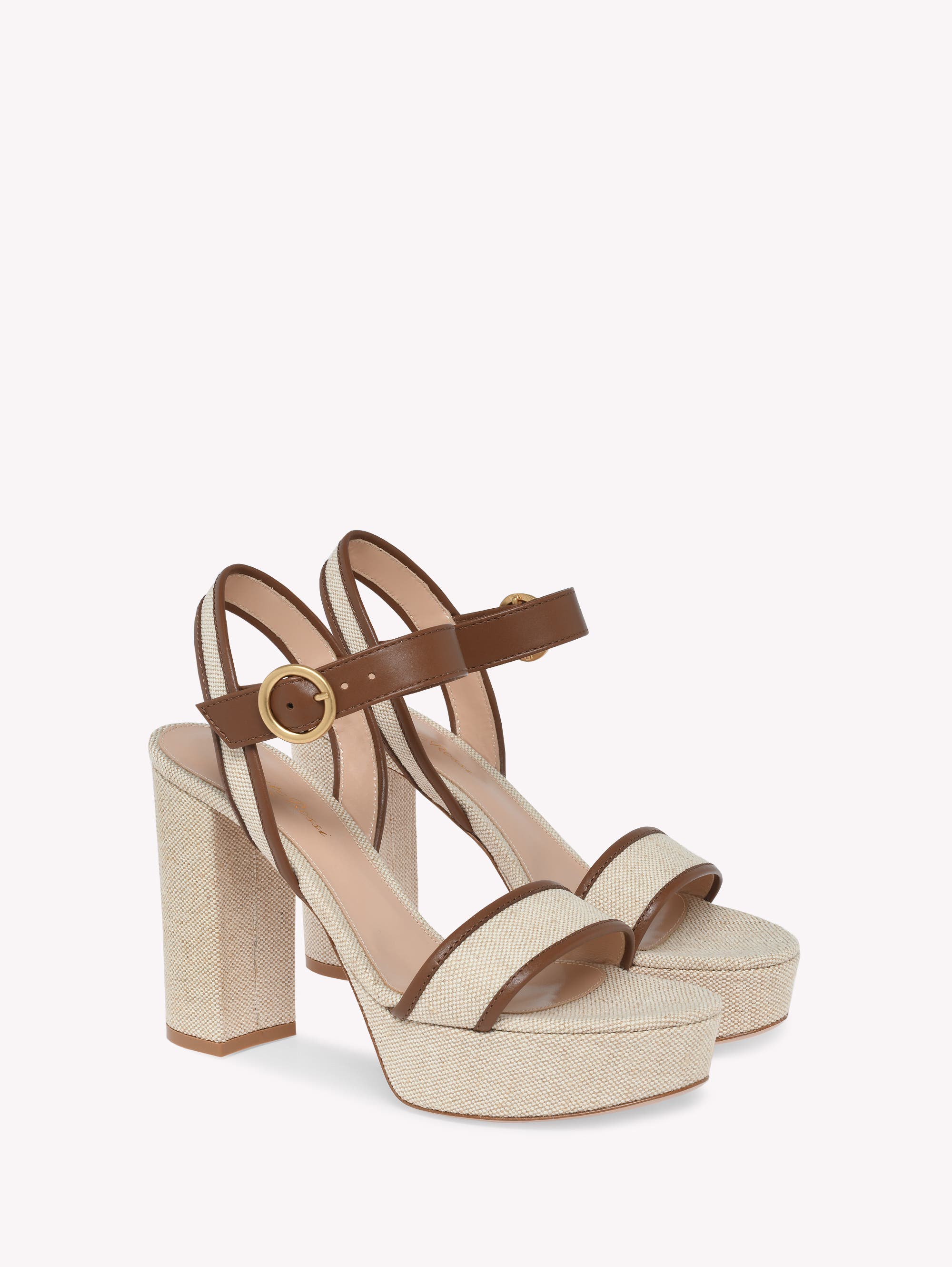 Gianvito Rossi Milos Sandals, Alternate, color, Brown Fabric And Nappa