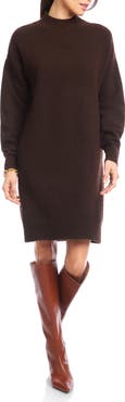 Karen Kane Mock Neck Long Sleeve Sweater Dress