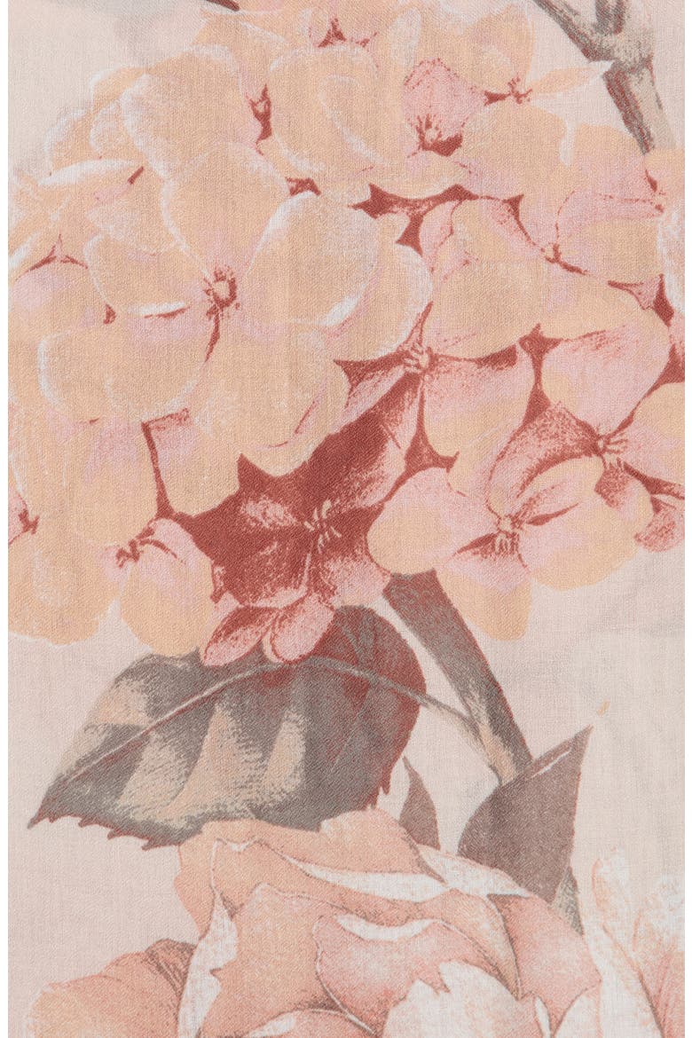 Painterly Blooms Gauze Square Scarf, Alternate, color, IVORY NEUTRAL
