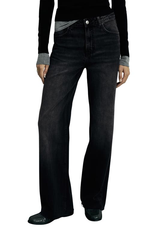 Mango Women's Danila Wide Leg High-rise Jeans In Black Denim